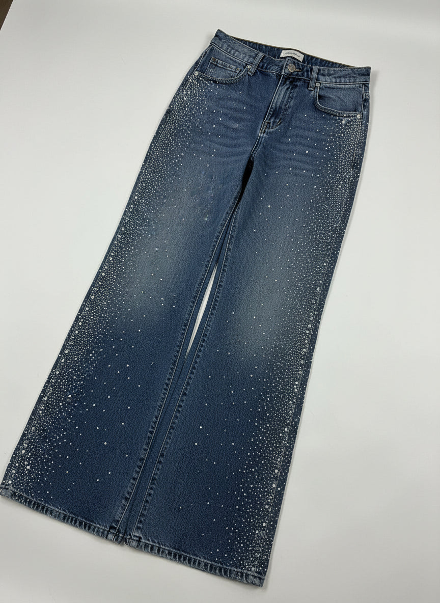 Crystals edge denim